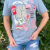 Sticker Collage Front Print Short Sleeve Tee by Simply Southern