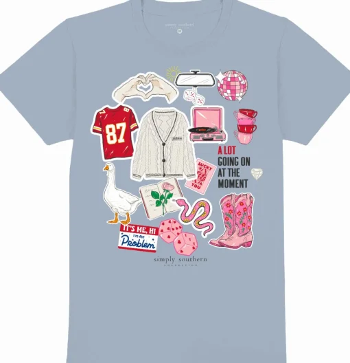 Sticker Collage Front Print Short Sleeve Tee by Simply Southern