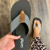 Summer Break by Corkys - Black White Stripe