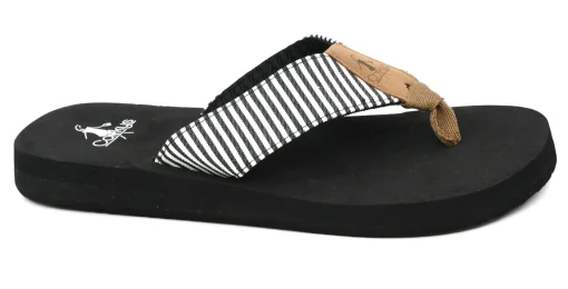 Summer Break by Corkys - Black White Stripe