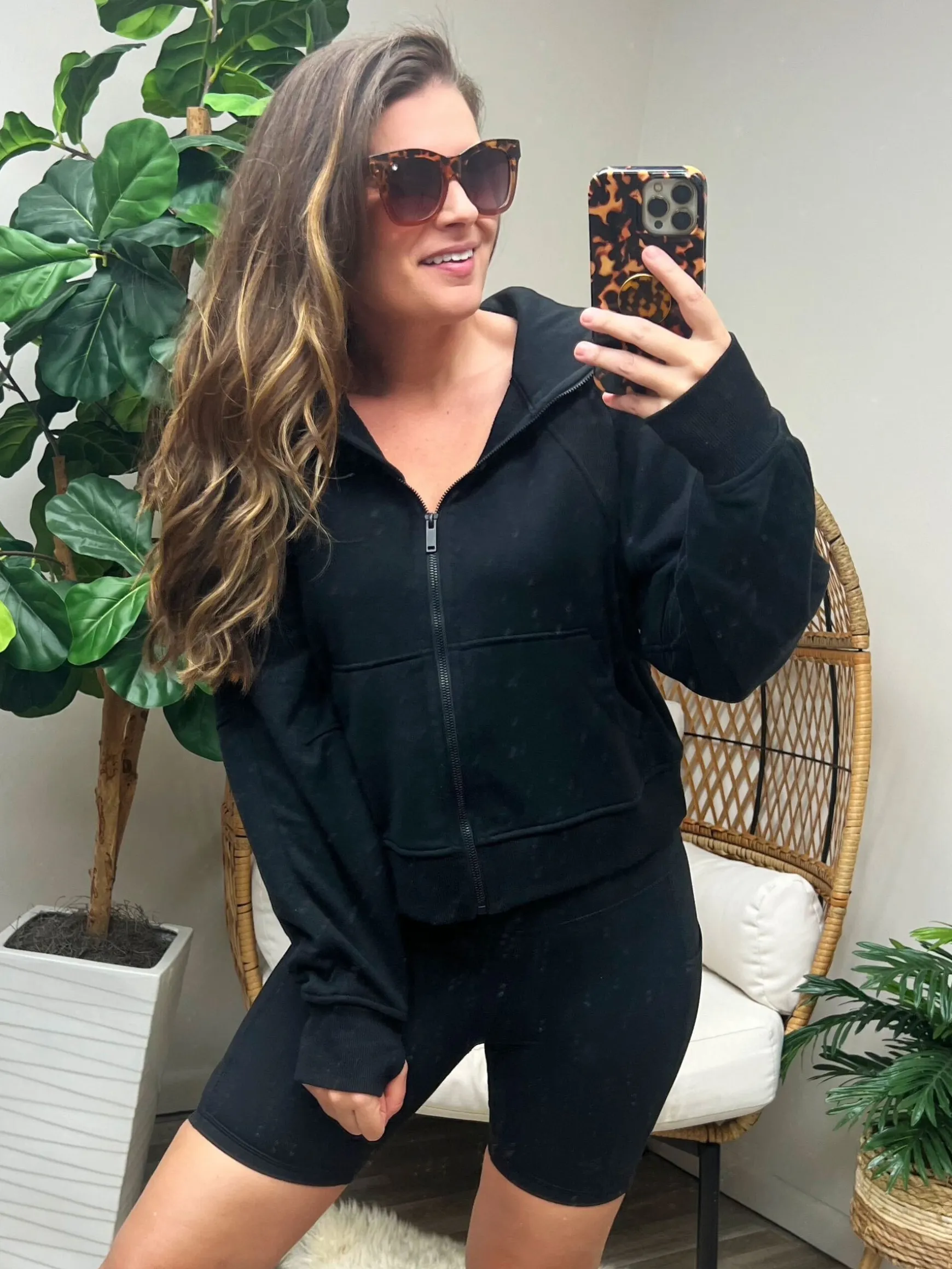 Sun or Shade Zip Up Jacket in Black