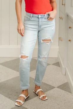 Super Light Destroyed Boyfriend Jeans by Judy Blue