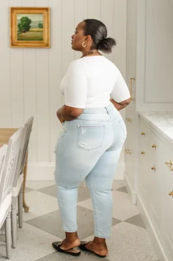 Super Light Destroyed Boyfriend Jeans by Judy Blue