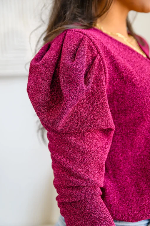 Take Me Out Faux Wrap Bodysuit In Magenta