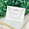 Tri Tone Heart Link Layered Necklace