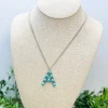 Turquoise Semi-Precious Initial Pendant Necklaces