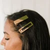 Two Tone Hair Clip Set in Green (Ships in 1-2 Weeks)