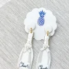 White Cheers Champagne Clay Earrings