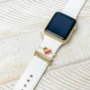 White Silicone Watch Band with Charms - Love