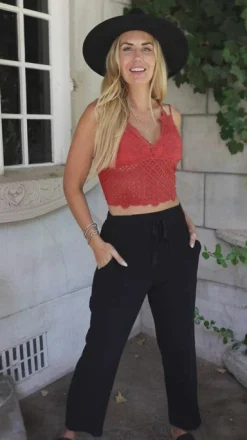 Wild And Free Crop Top in Rust