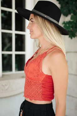 Wild And Free Crop Top in Rust