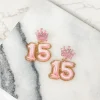 '15' Birthday Balloon Dangle Earrings - Pink