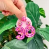'30' Birthday Beaded Dangle Earrings