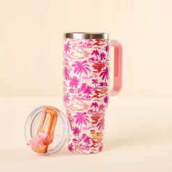 40 oz Lifestyle Flip Straw Tumbler - Paradise Palms