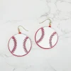 Acrylic Baseball Dangle Earrings