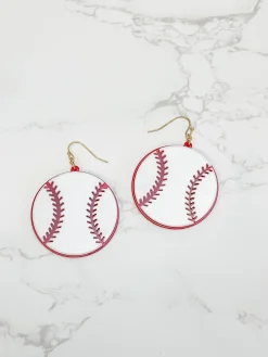 Acrylic Baseball Dangle Earrings