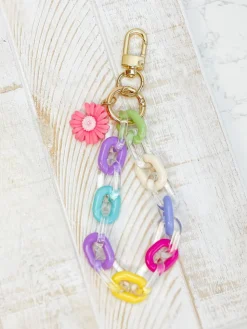 Acrylic Bracelet Key Ring - Light Multi