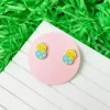 Acrylic Easter Chick Stud Earrings - Blue