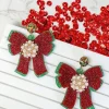 Acrylic Glitter Ribbon Statement Earrings