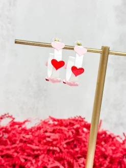 Acrylic Heart Hoop Earrings