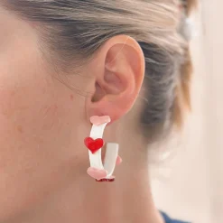 Acrylic Heart Hoop Earrings