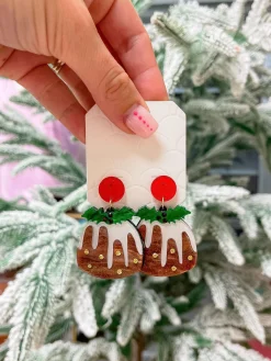 Acrylic Holiday Bundt Cake Dangle Earrings