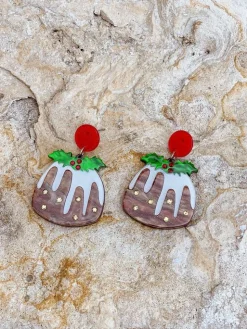 Acrylic Holiday Bundt Cake Dangle Earrings