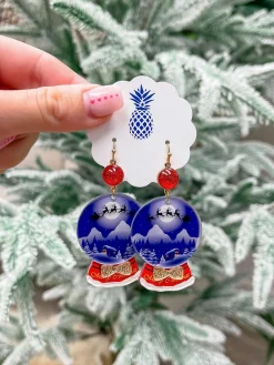 Acrylic Snow Globe Dangle Earrings