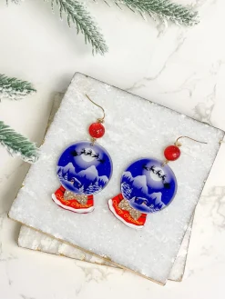 Acrylic Snow Globe Dangle Earrings