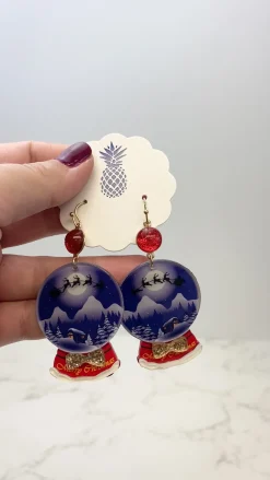 Acrylic Snow Globe Dangle Earrings