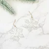 Acrylic Snowflake Dangle Earrings