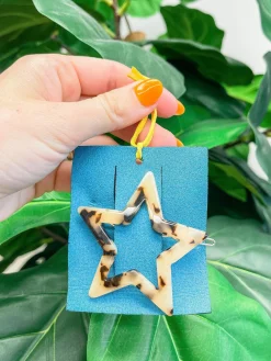 Acrylic Star Hair Clip - Light Tortoise