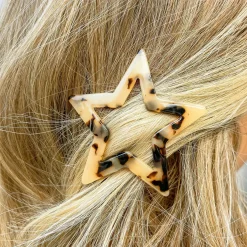 Acrylic Star Hair Clip - Light Tortoise