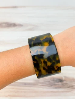 Acrylic Tortoise Cuff Bangle Bracelet