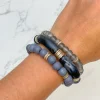 Acrylic Tube Bracelet Trio - Gray