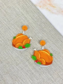 Acrylic Turkey Dinner Earrings