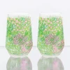 Acrylic Wine Glass Set by Lilly Pulitzer - Lime Feeling Good