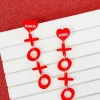 Acrylic 'XOXO' Dangle Earrings - Red