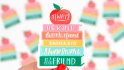 Affirmations Book Stack Decal Sticker