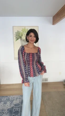 Afternoon Tea Smocked Long Sleeve Blouse