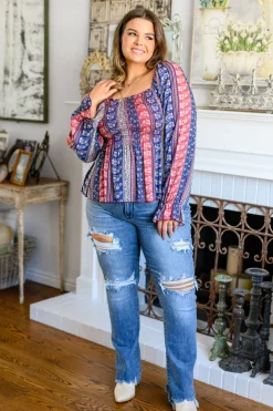 Afternoon Tea Smocked Long Sleeve Blouse