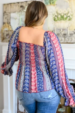 Afternoon Tea Smocked Long Sleeve Blouse