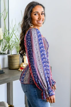 Afternoon Tea Smocked Long Sleeve Blouse