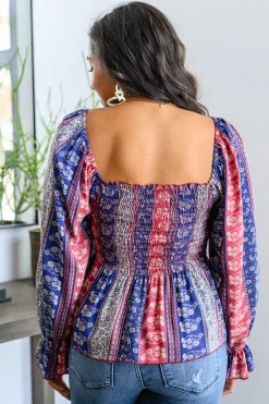 Afternoon Tea Smocked Long Sleeve Blouse