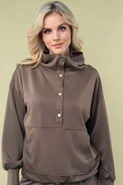 Air Scuba Long Sleeve Snap Pullover by White Birch - Olive