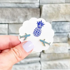 Airplane Signature Enamel Studs by Prep Obsessed
