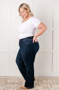 Alaina High Rise Classic Straight Jeans by Judy Blue