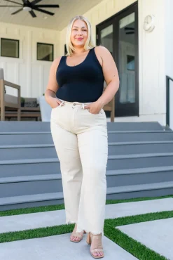 Alice High Rise Over Dyed 90's Straight Jeans in Light Khaki by Judy Blue