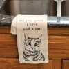 'All You Need Is Love And A Cat' Dish Towel