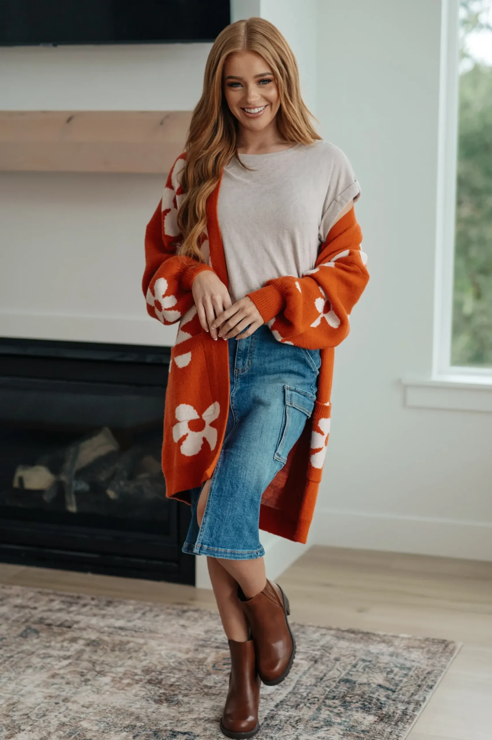 Always Be There Cargo Denim Skirt